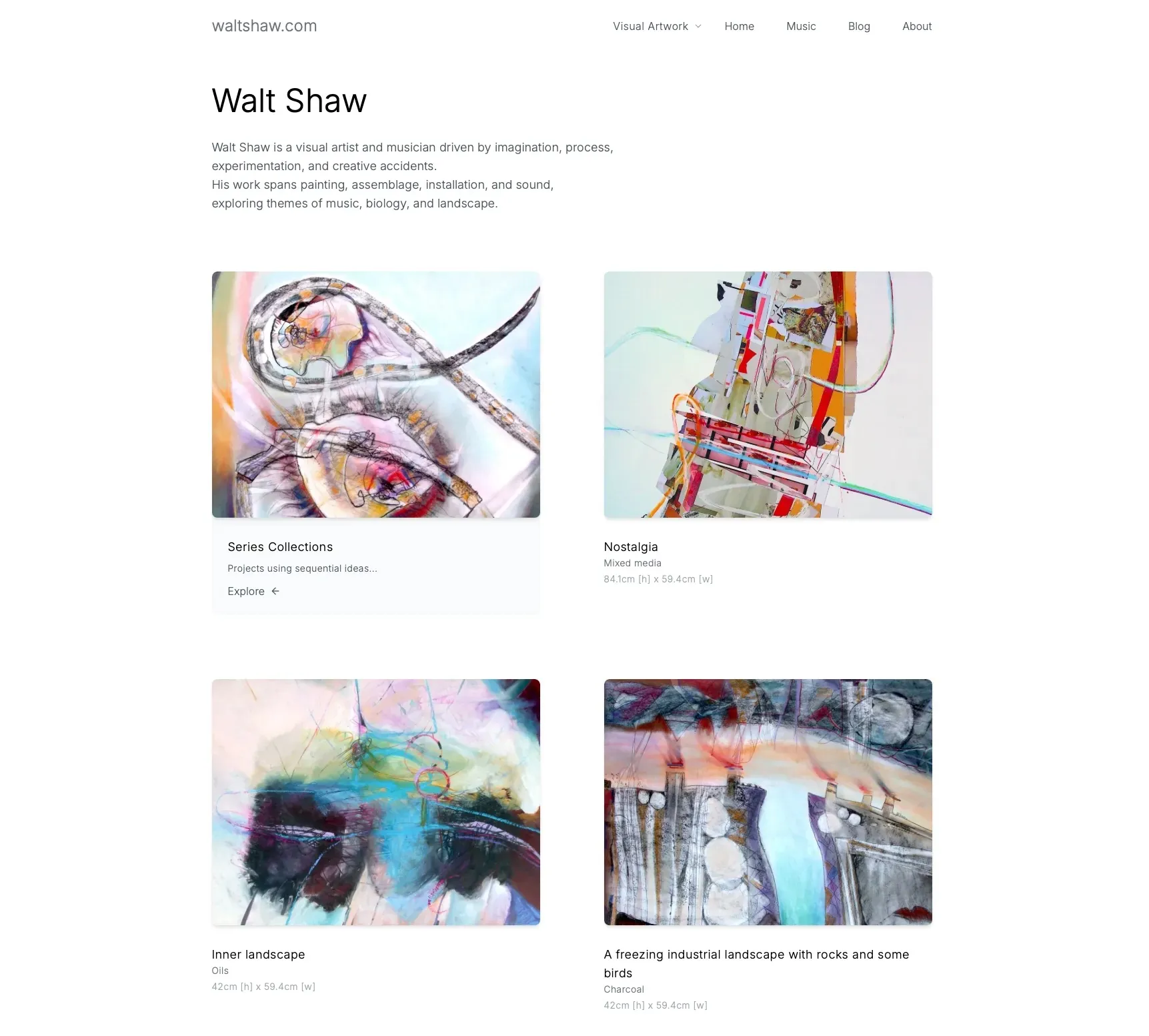 Screenshot of the new Walt Shaw website